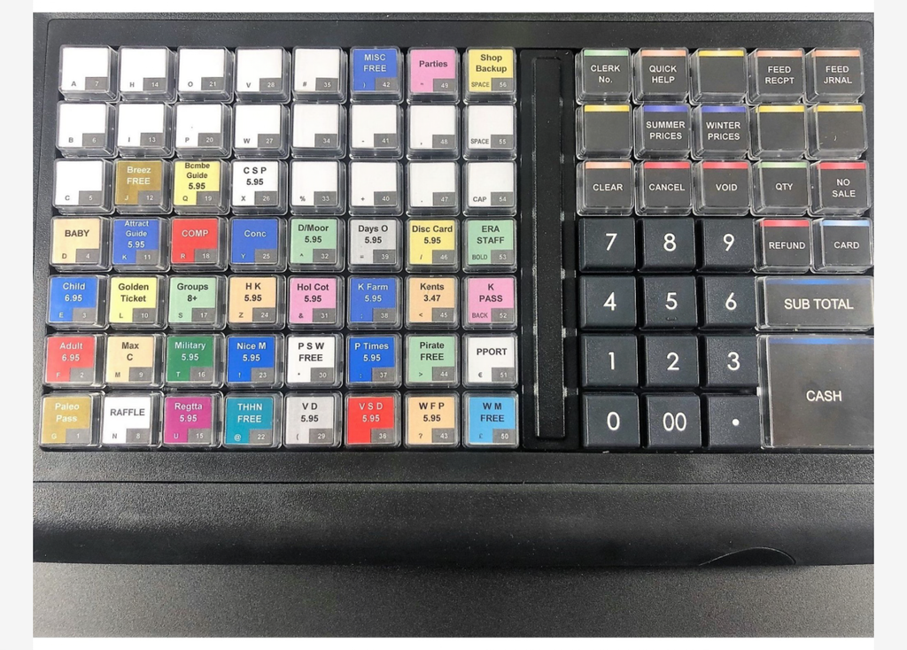 SAM4S CASH REGISTER TILL ER925. Raised KEYBOARD 110 PLU'S